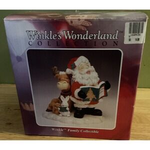 Vintage Winkle's Wonderland Collection Winkle Family Collectible Santa And Moose